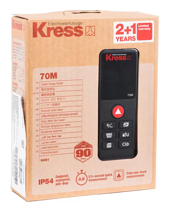 Лазерный дальномер KRESS KI201, 70 м