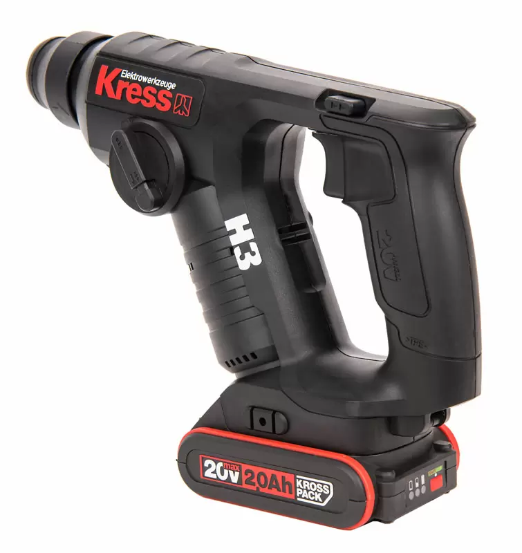 Перфоратор аккумуляторный, бесщеточный KRESS KU380, 20В, 2Ач х2, кейс