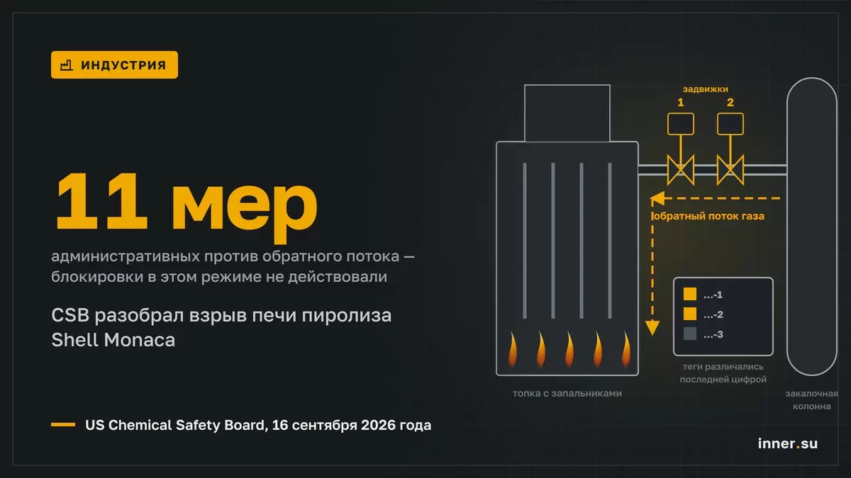 Взрыв печи пиролиза Shell Monaca: CSB разобрал обратный поток через две задвижки