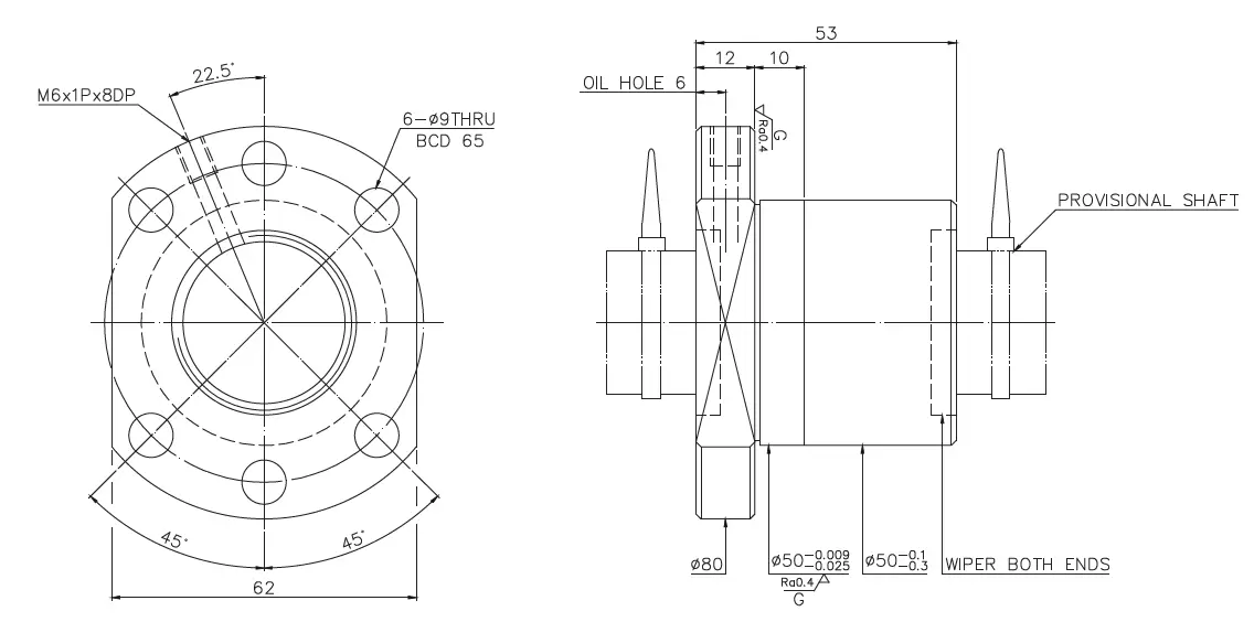 Гайка R32-5T4-FSI (BD: 3.175, C/C0: 1291/3696 kgf) HIWIN