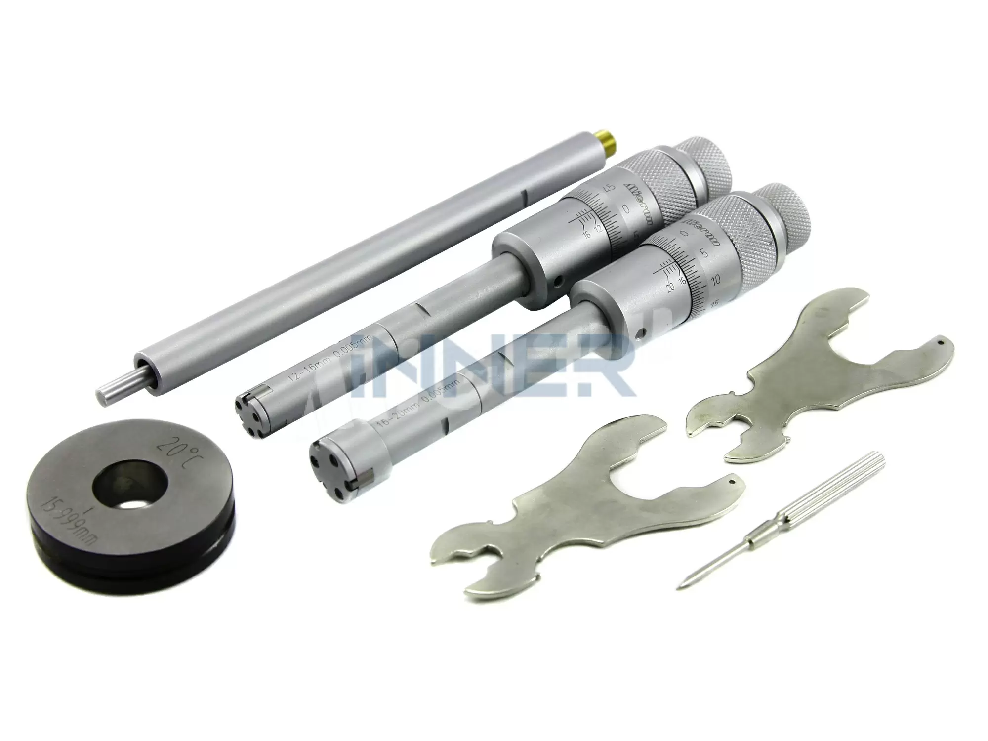 Набор нутромеров микрометрических трехточечных НМТ 6-12 0,001 с установочными кольцами Micron