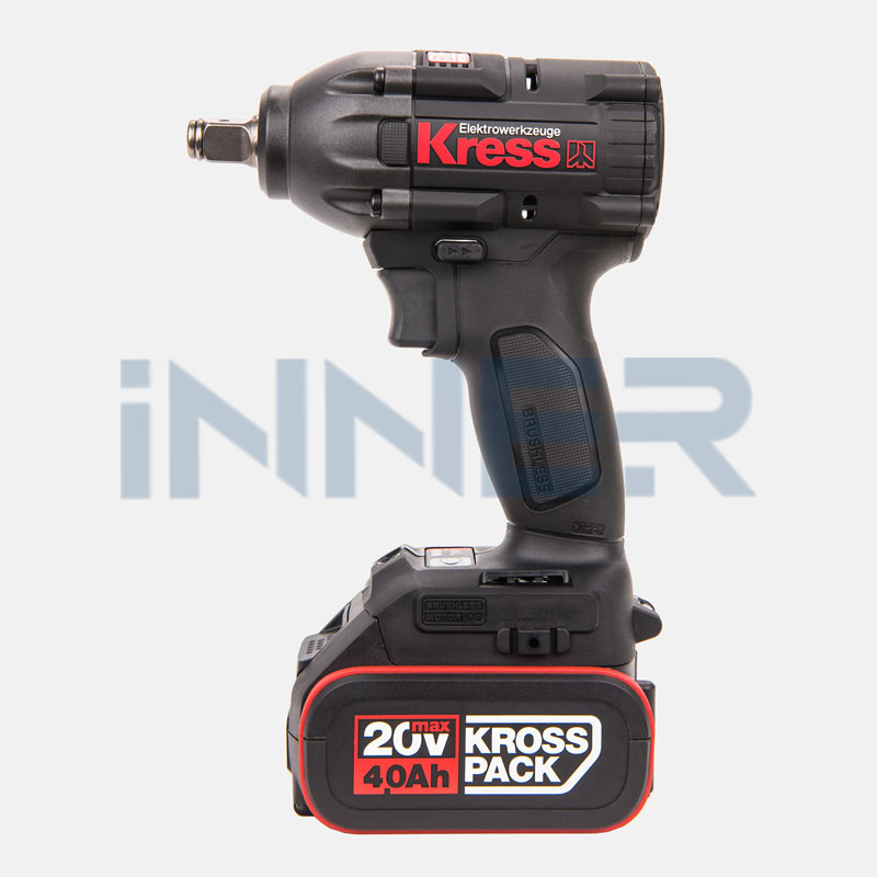 Гайковерт аккумуляторный бесщеточный KRESS KU270.1, 20В, 4Ач х2, Зу 6А, кейс