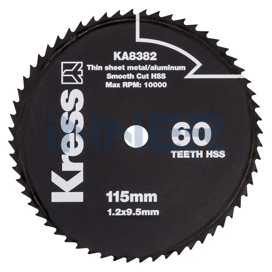 Диск по металлу и алюминию KRESS 60T HSS 115х1,2х9,5 мм