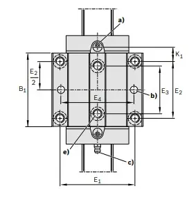 R18512222X, стальная роликовая линейная каретка, типоразмер 25