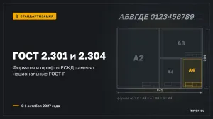 ЕСКД: ГОСТ 2.301-68 «Форматы» и 2.304-81 «Шрифты» заменят с 1 октября 2027 года